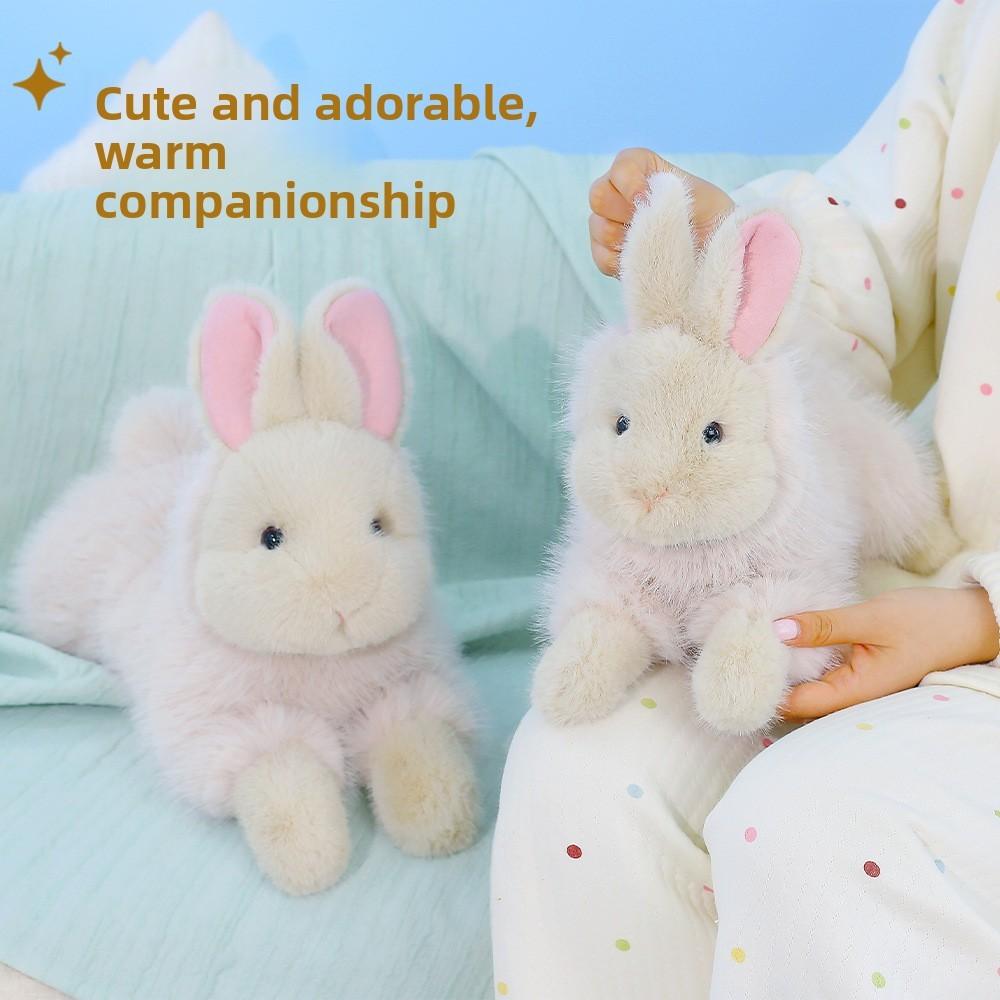 Peluche coniglio in materiale soffice a fibra corta per regalo per bambini e decorazione della camera da letto