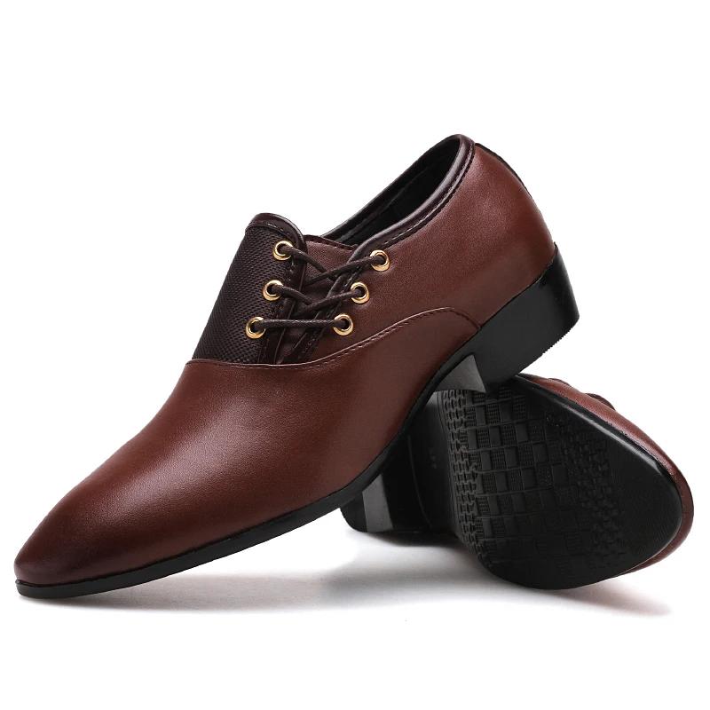 2025 Neue Herrenlederschuhe, Hochzeit Herrenkleiderschuhe, formelle Business-Casual Herrenbüroschuhe, große Größen 38-48