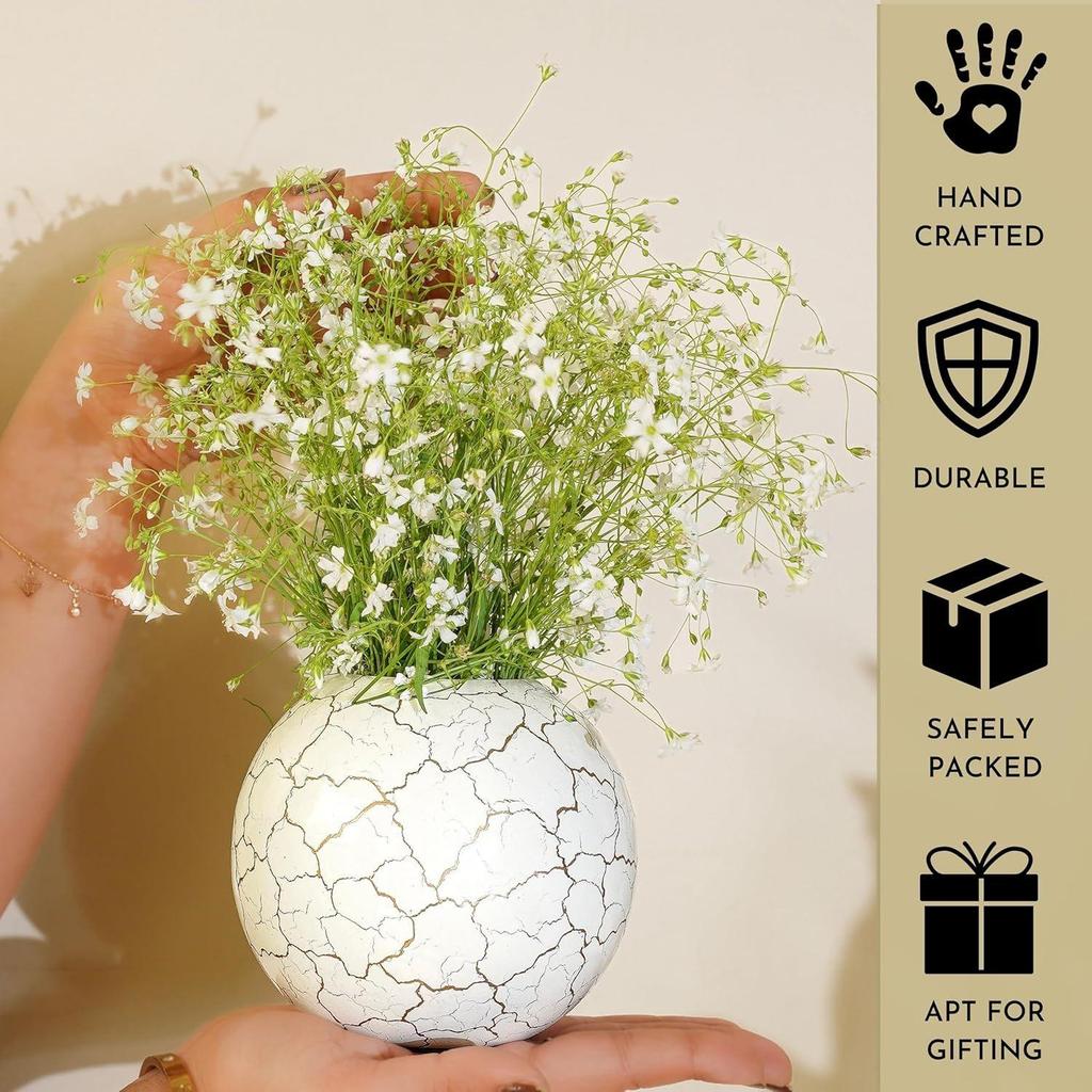 Vază sferă metalică pentru decor acasă|Ghiveci rotund pentru dormitor, sufragerie, birou, nuntă|Aranjament floral pentru ziua de naștere, aniversare, festival|