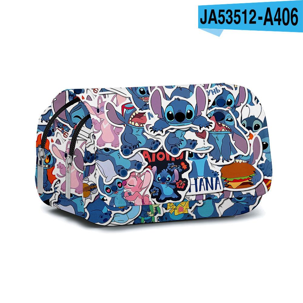3D Digital Full-Print Schoolbag Double-Layer Flip Pencil Case Children'S Stationery Box