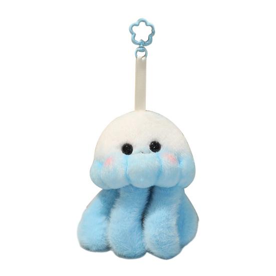 Cute Jellyfish Backpack Keychain, Soft Plush Pendant for Purse, Marine Animal Keyring for Girls Women, Aquarium Souvenir Gift