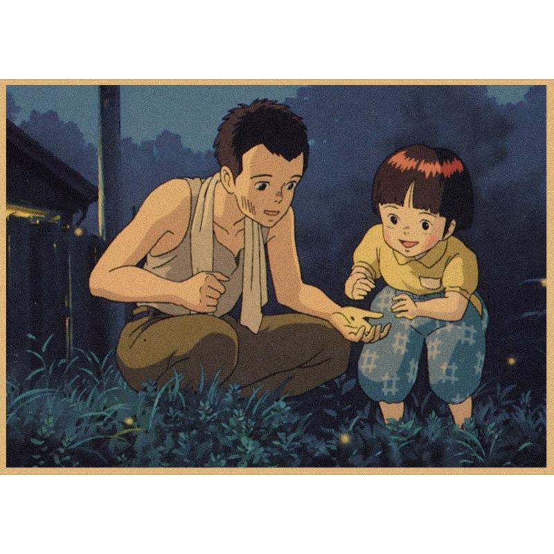 Anime Zeichentrickfilm 'Die letzten Glühwürmchen' Retro Poster - Kostenloser Versand