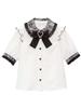 European Cute Japanese Bow Ruffle Long Sleeve Women's Shirt