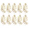 10Pcs Artificial Leaf Simulation Golden Leaf Flower Vase Arrangement for Home Decoration Wedding Flower Arrangements