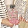 Kawaii Vattenflaska Estetisk Tumlare För Iskaffe Juice Te Söta Rosett Plastmuggar Med Sugrörslock Bärbar Drickflaska