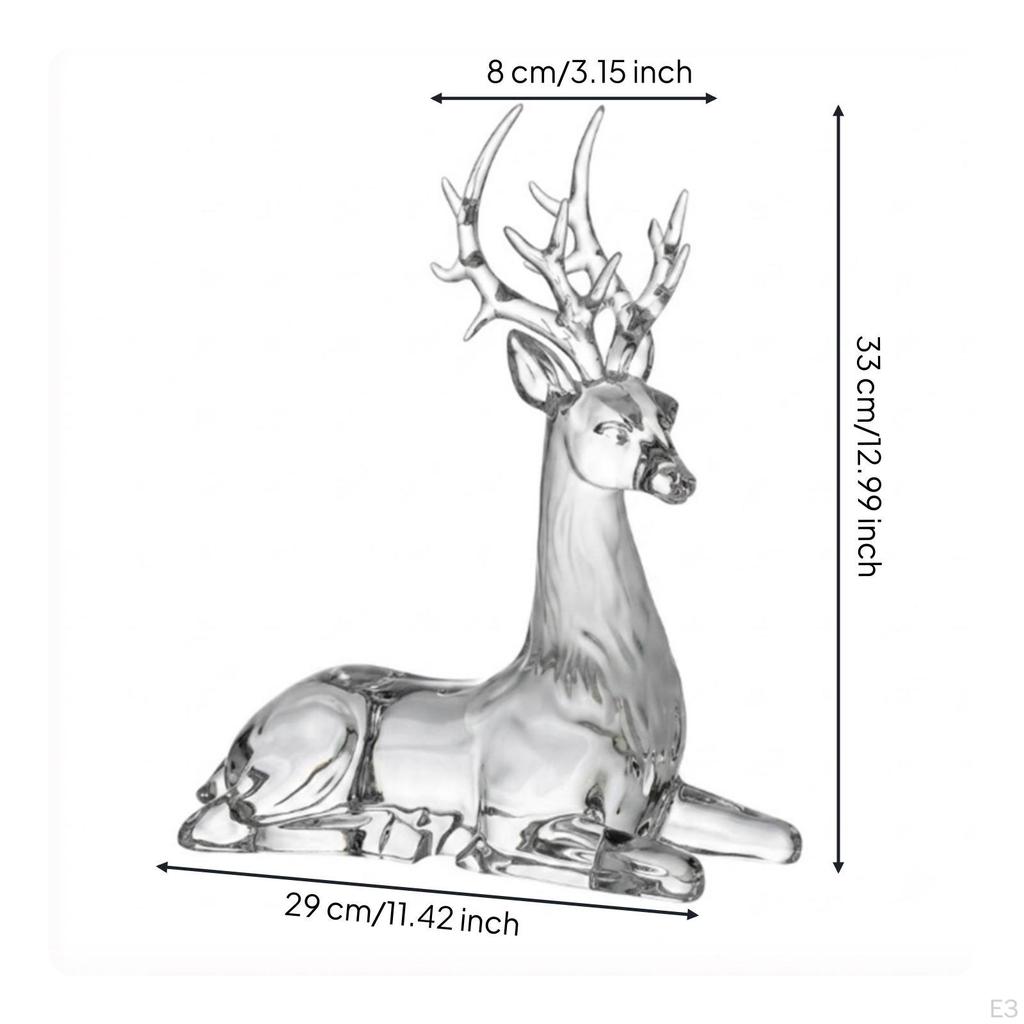 Acrylic Deer Figurine Modern Reindeer Tabletop Decor Decorative Clear