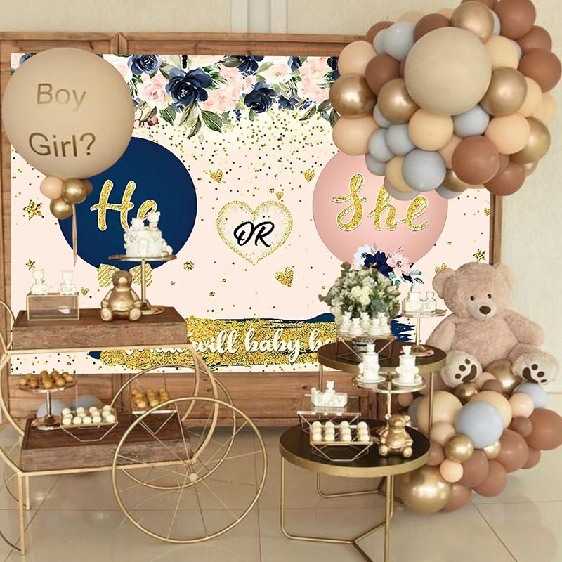 Ggender Reveal Backdrop Photocall Ggender Reveal Party Banner Background Happpy Birthday Pary Decor Kids Boy Girl Baby Shower