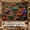 Dinosaur (419) Theme Personalized Tapestry Custom Name Text Wall Hanging Tapestry Home Background Decoration