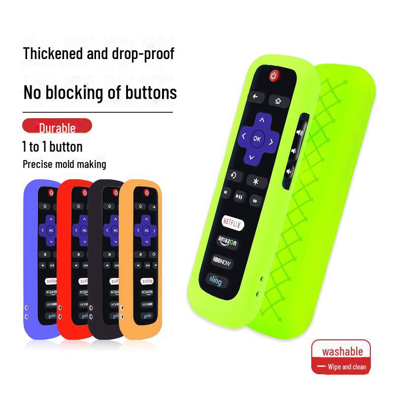Roku TV Remote Control Luminous Anti-Slip Cover - Dirt-Resistant & Anti-Fall Sleeve