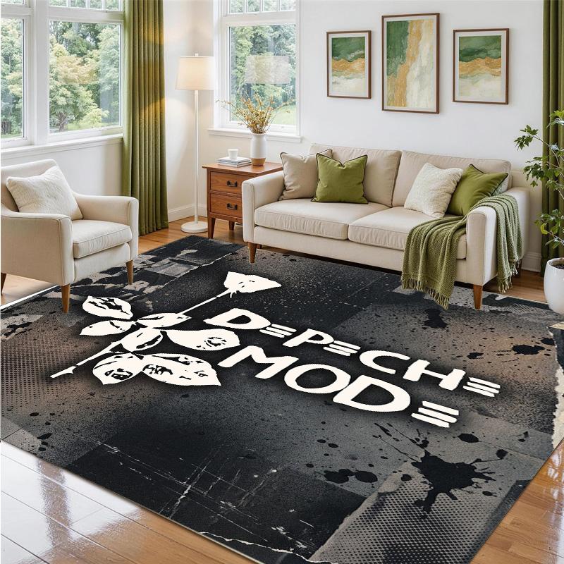 Depeche Mode Design Crystal Velvet Rug Soft Decorative Mat for Bedroom Entrance