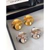 Glossy Metal Curved Disc Earrings 2026 New Popular European and American Style Earrings Light Luxury High-End Minimalist Style Ear Studs