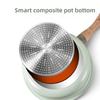 Household Pot Set with Double Bottom Thick Soup Pot Milk Pot Nonstick Frying Pan Combination Simple and Fresh Kitchen Supplies