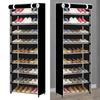Tall Shoe Rack 10 Tier Large Capacity Dust Prevention Metal Structure Shoe Storage Cabinet with