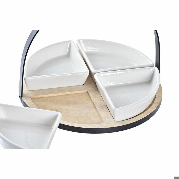 Ensemble À Apéritif - DKD Home Decor - Métal Et Bambou - 21,5 X 21,5 X 14 Cm - Blanc/Noir - Pour Adultes