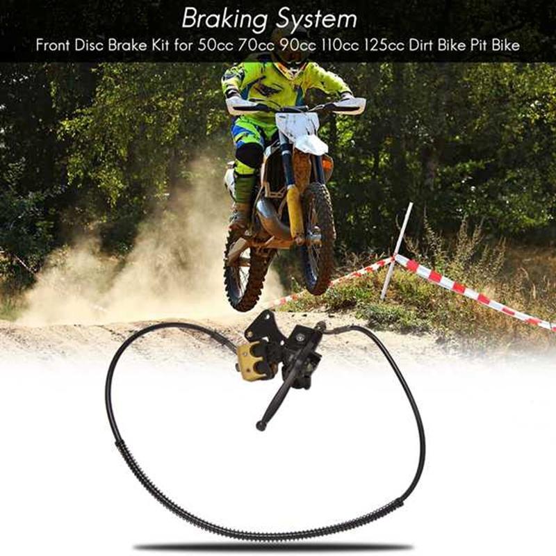 A64M-Motorcycle Front/Rear Hydraulic Disc Brake Kit For Most 50Cc-125Cc Motocross Pit Dirt Bikes BBR TTR CRF 50 XR Apollo