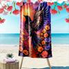 Ethereal Raven Amidst Blossoms Print Beach Towel, Quick Drying, Suitable for Travel, Outdoor Sports, Jogging, the Beach and Swimming, Gift