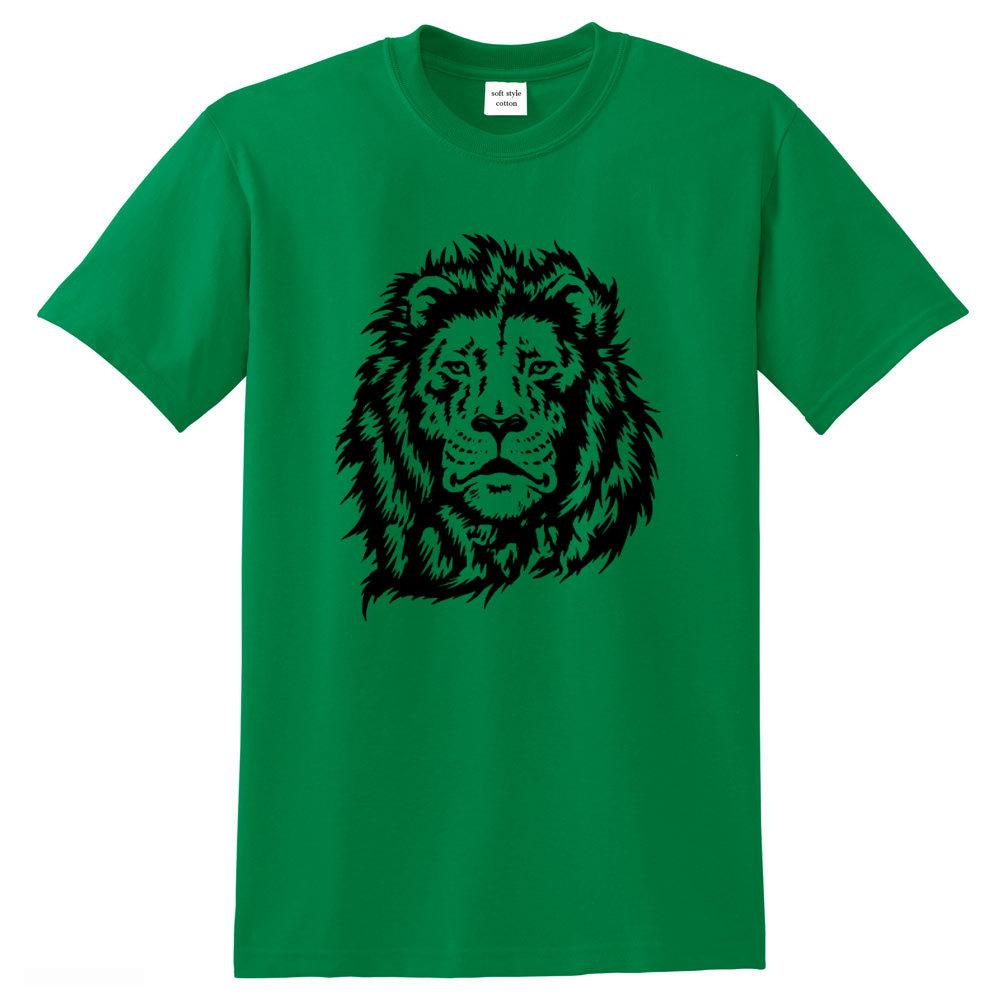 Lion print cool men t shirt mens 100 cotton short sleeve casual loose style tshirt oneck tshirt male man tee shirts