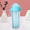 600ml Portable Outdoor Travel Sport Two Straws Water Bottle Dual Use Drinking Bottle