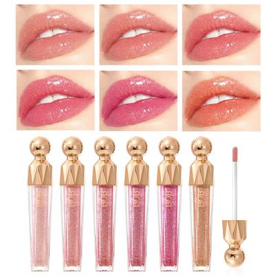 Fine Flash with Flash Lip Gloss Does Not Fade, Easy To Color, Moisturizing and Moisturizing, Water Gloss Mirror Dudu Lip Gloss Lip Glaze
