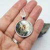 Retro Antique Bronze Plated Round Forest Fairy Elf Glass Dome Pendant Necklace For Women Girls Jewelry