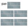 Retro Brick Pattern Wall Art 5Pcs Vintage Tile Stickers, Waterproof Oil?Proof Wallpaper, Peel Decorative Tiles for Home & Stick Backsplash