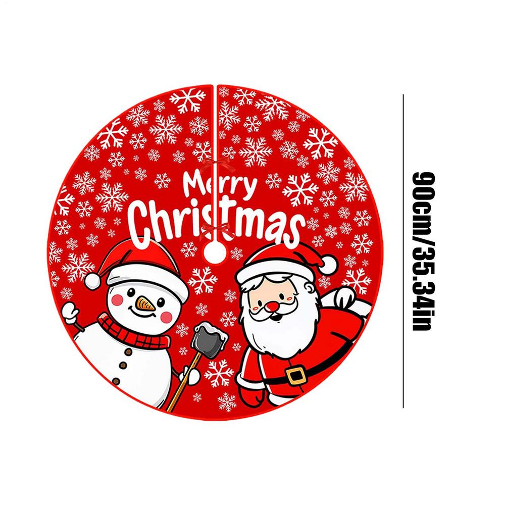 Small Christmas Tree Skirt 35inch Round Indoor Outdoor Winter Decor Holiday Christmas Tree Rug Skirt For New Year Home Dorm