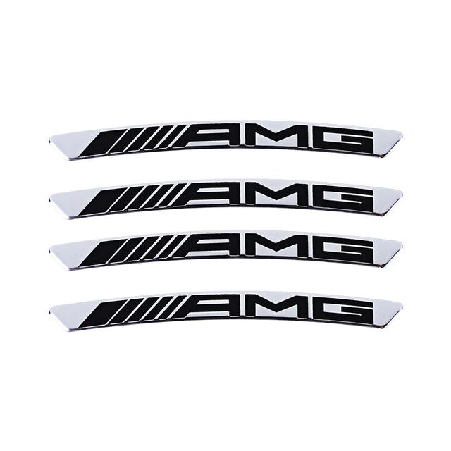 4Pcs Aluminum Car Wheel Rim Decal Stickers Decorative For Mercedes Benz AMG W223 W213 W206 W464 W247 W167 W166 W222 W205 W204
