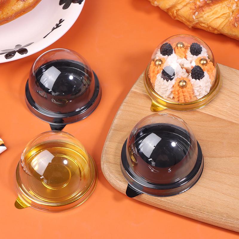 10Pcs Clear Plastic Mini Cupcake Boxes Muffin Pod Dome Container Muffin Boy για Γαμήλια Γενέθλια Διακοσμήσεις ψησίματος