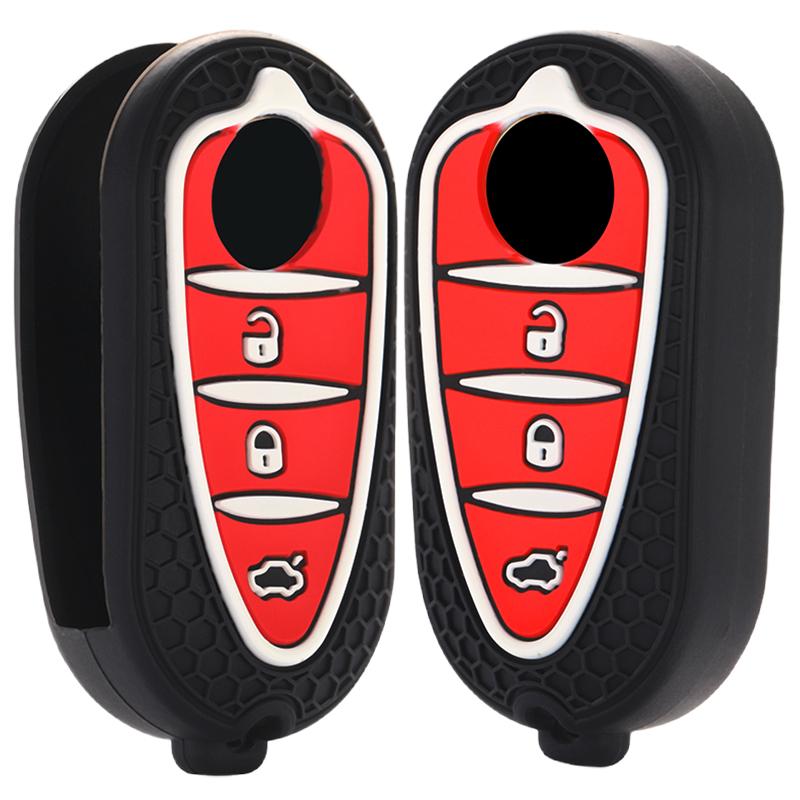 New 3 Buttons Silicone Car Key Case Cover For Alfa Romeo Mito Giulietta Folding Flip Remote Car Key Shell
