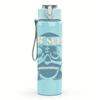 1PC Night watch shield vintage print 750ml colorful plastic sports water bottle leakproof pop up lid with straw for outdoor work home use