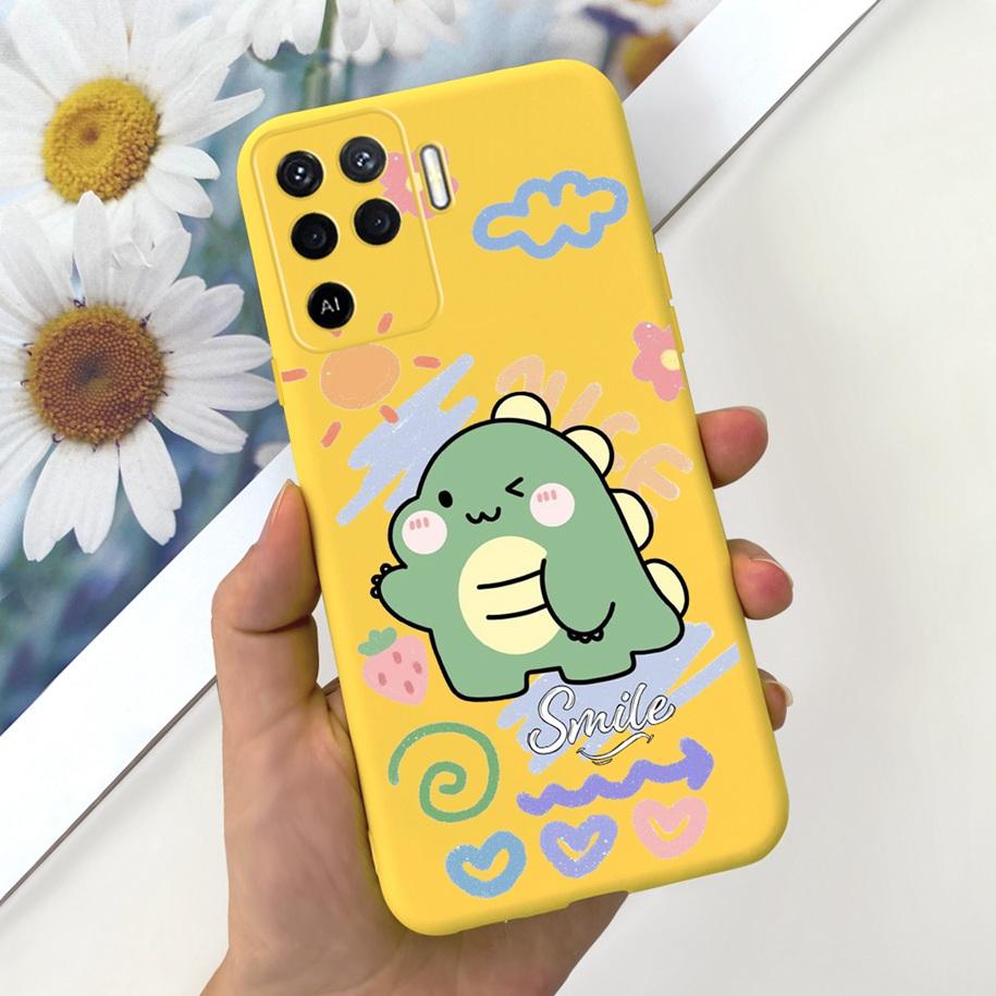 For OPPO A74 A94 Case CHP2219 CPH2203 Phone Cover Cute Duck Dinosaur Slim Matte Funda For OPPO A74 A 94 5G OPPOA74 CPH2197 Coque