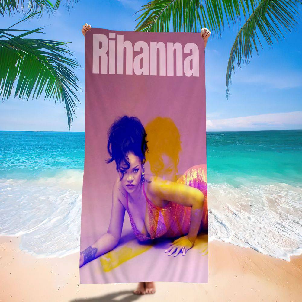 Singer R-Rihanna Microfiber Printed Beach Towel Mountain Climbing Yoga Beach Swimming Running Absorbent Soft Towel