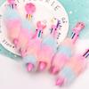 6-color-in-1 Rainbow Plush Ballpoint Pen 0.5mm Colorful Ink Writing Pen Cute Creative Stationery for Girl Kawaii School Supplies