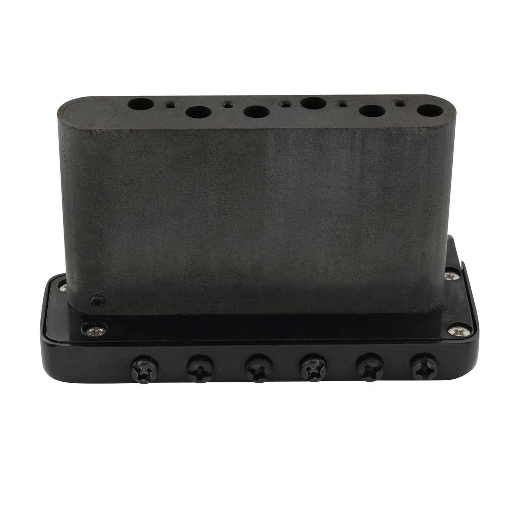 Wilkinson WVP6-SB 10.8mm 5+1 Hole Tremolo Bridge Unit with Stainless Steel Saddles and Full Steel Block for Imported/Japanese Strat Guitars, Black
