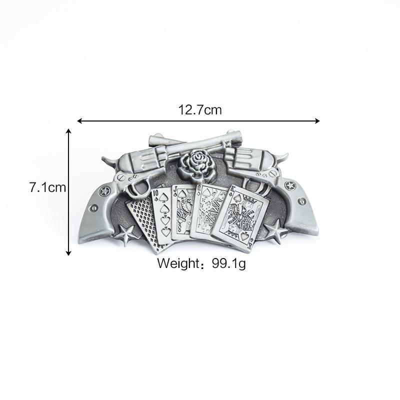 Western Cowboy Double Gun Zinc Buckle Cowhide Belt for Men - Casual Adult Style