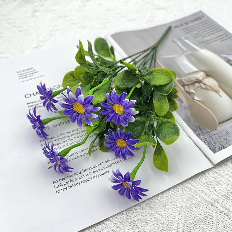 7-Forked Chamomile Artificial Flower, Plastic Daisy for Home Decoration
