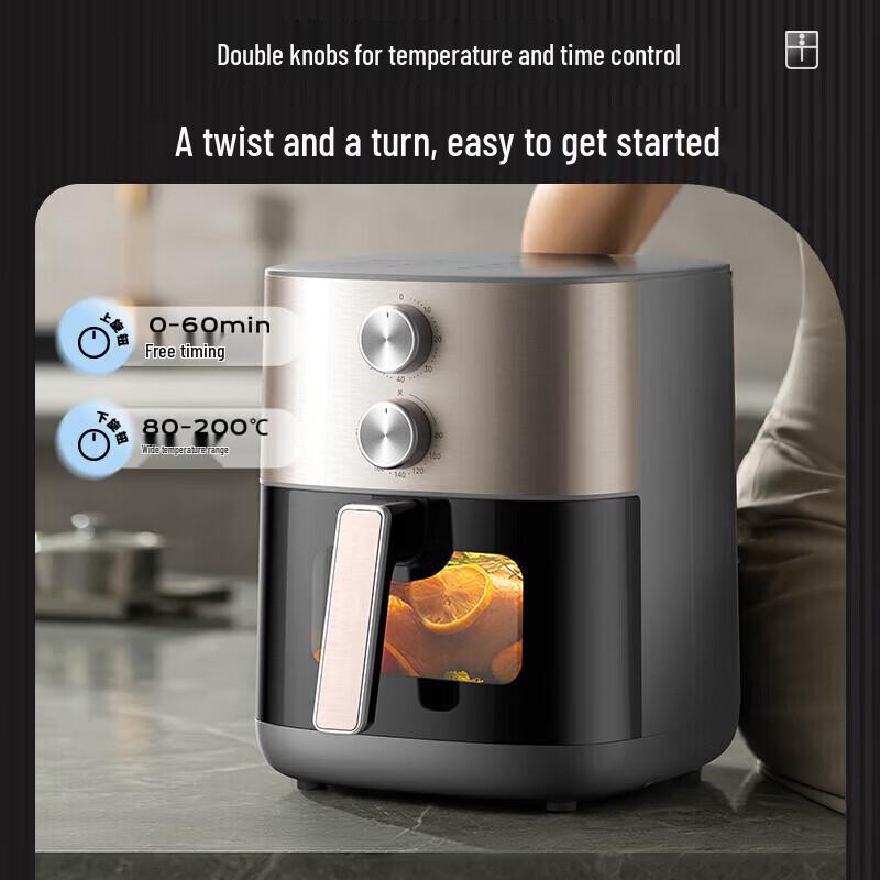 Midea 6.5L Visible Air Fryer with Dual Heating CN plug (adapter included)
