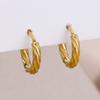 Vintage Gold Plated Twisted Hoop Earrings For Women Stainless Steel Round Earrings Hypoallergenic Jewelry Party Gift