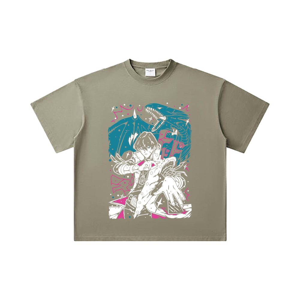 260 GSM Double Yarn 32 Count 100% Cotton Yu-Gi-Oh V7 Seto Kaiba Print Unisex Heavy Cotton T Shirt