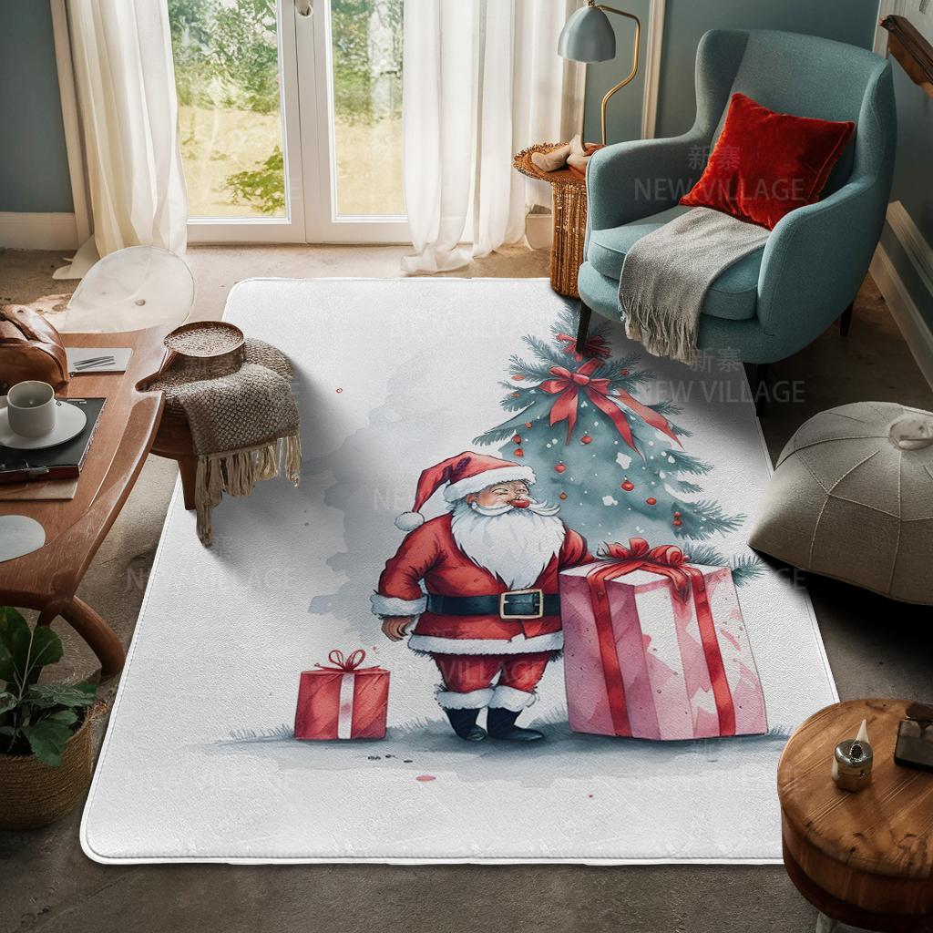 House Entrance Carpet Home Door Mat Living Room Bath Foot Bathroom Non-slip Water Absorption Rugs Bath Merry Christmas Winter