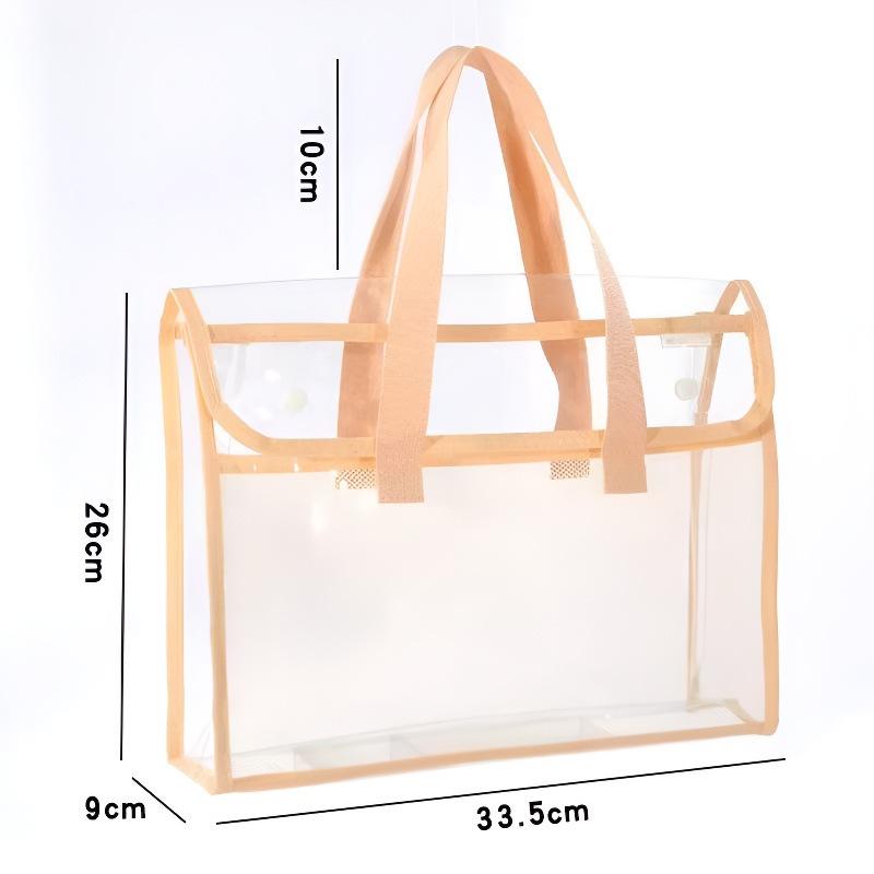 A4 Large Capacity Three-Layer File Bag with Transparent Mesh