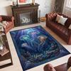 Mermaid Theme Crystal Velvet Floor Rug Personalized Custom Name Text Warm Carpet Home Decoration