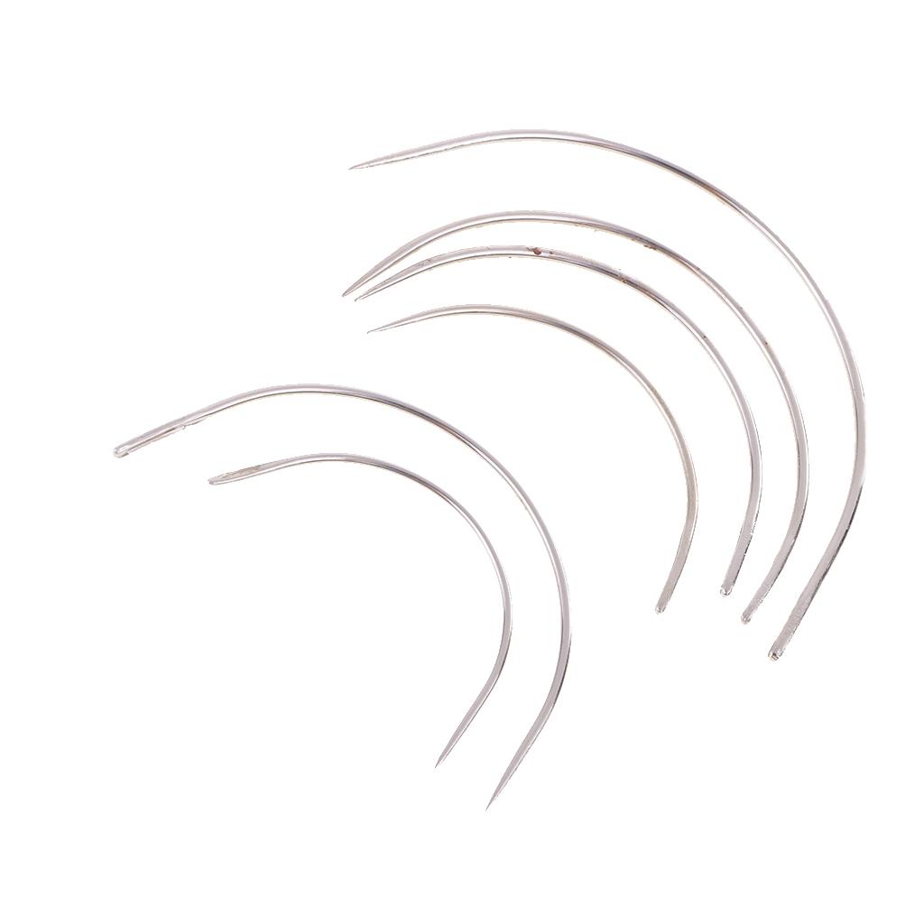 Ensemble de Couture à la Main Outils Courbés pour Tapisserie Kit Aiguilles en Acier Argenté Accessoires pour Loisirs Créatifs et Réparation