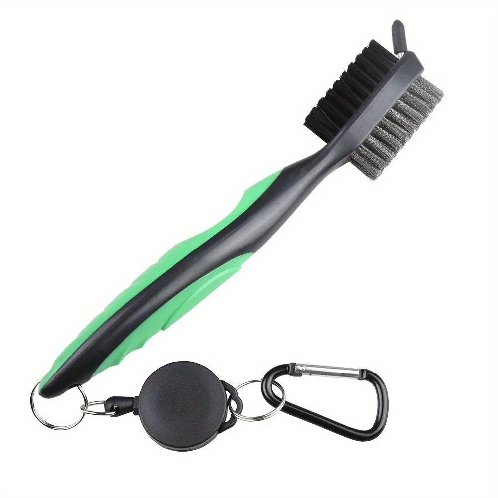 

1PC Golf Club Brush With Protect Case Golf Putter Wedge Ball Groove Cleaner Kit Cleaning Tool 2 Sided Golf Groove Cleaning Brush зелений