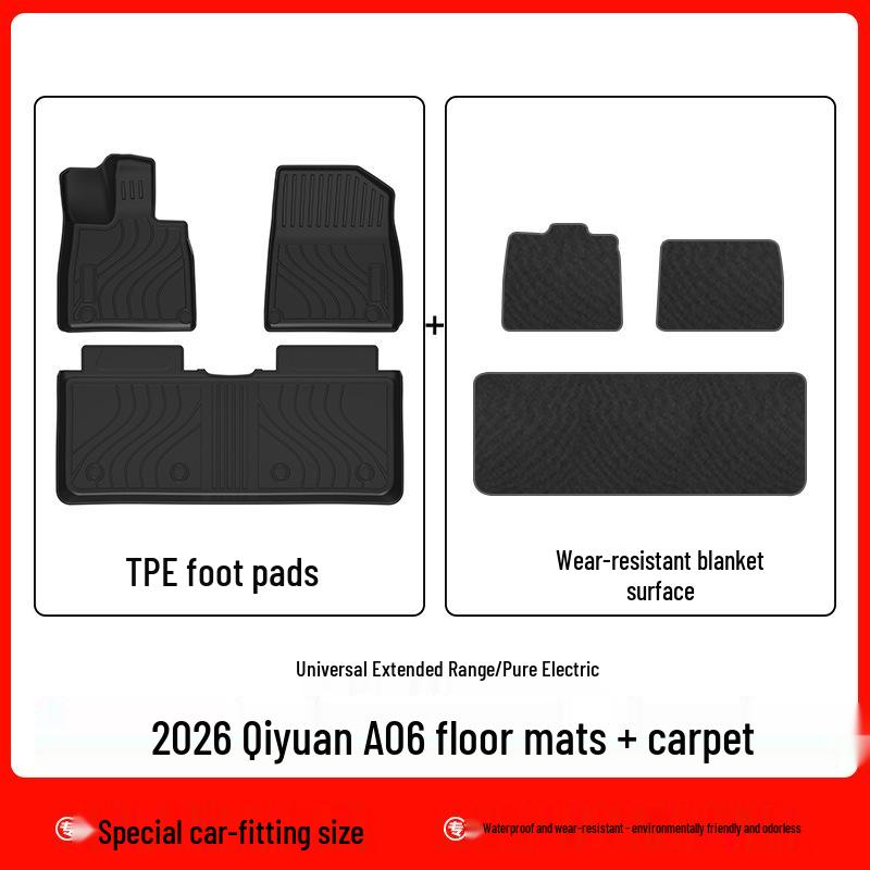 2023 Changan Qiyuan A06 Car TPE Eco-Friendly Floor & Waterproof Trunk Mats - Galaxy Carpet Design