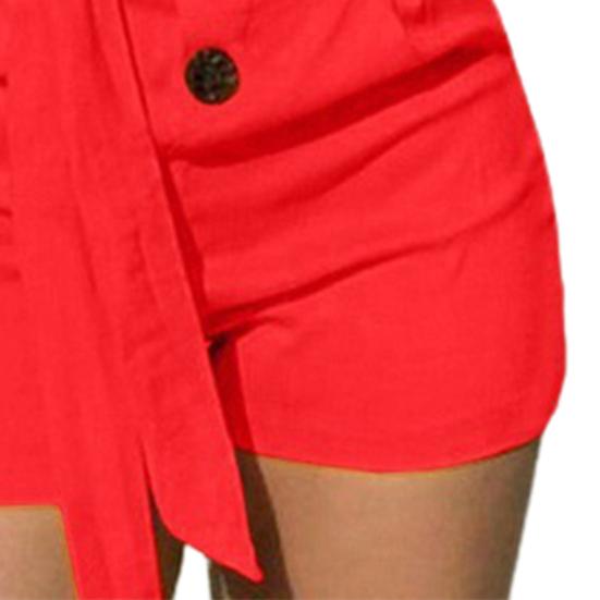 Kadın Kısa Pantolon Yüksek Bel Pileli Sıkı Mizaç Günlük Yaşam için Sıska Şort