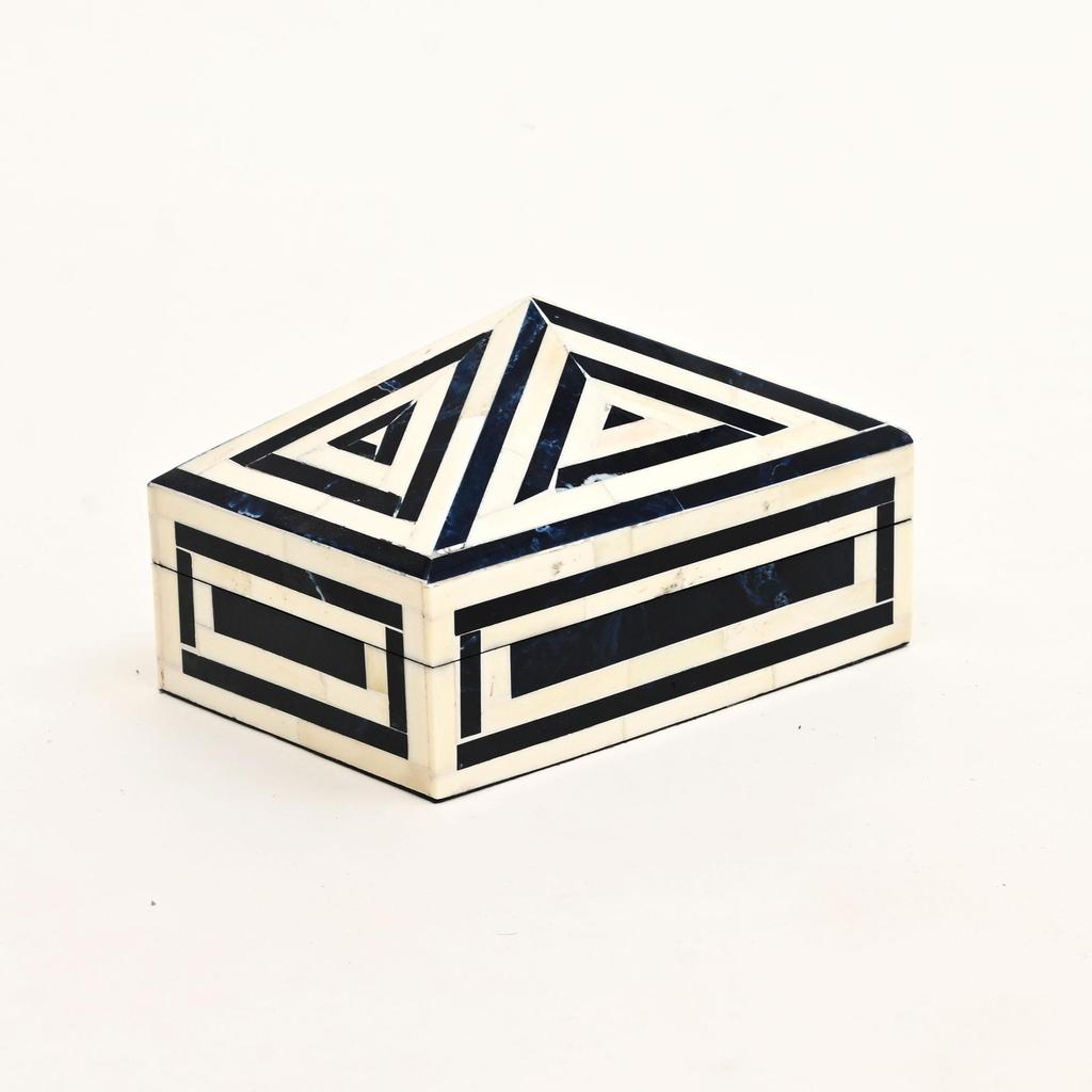 Geometric Pyramid Inlay Box – Handcrafted Decorative Storage for Jewelry & Keepsakes