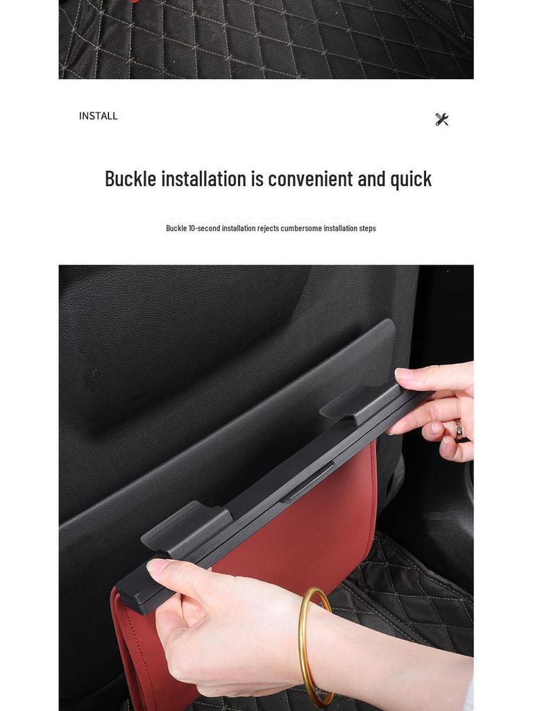 Magnetic Leather Car Trash Bag for Seat Back