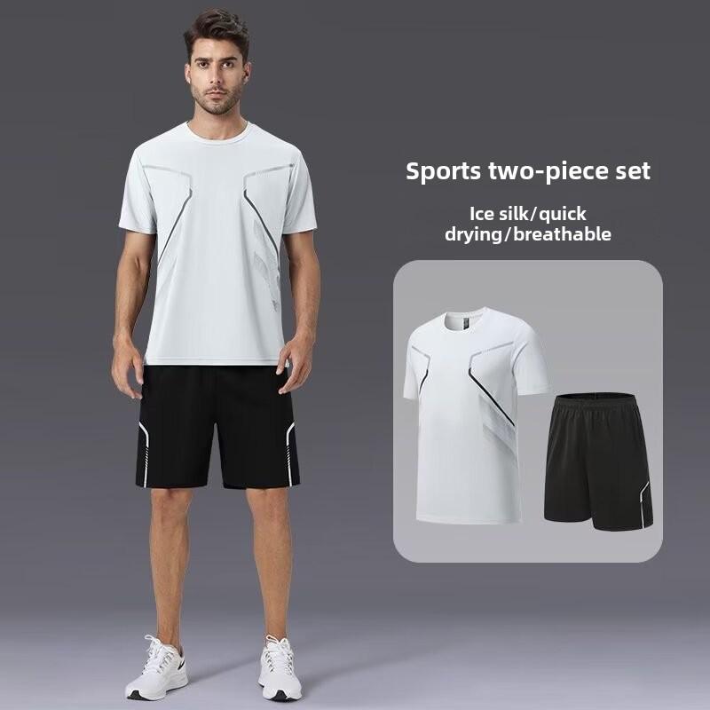 Ice Silk Quick-Dry Summer Running Suit - Unisex Short-Sleeved & Shorts
