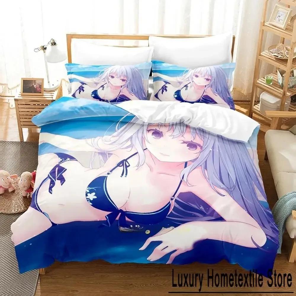 OreShura Bedding Set Single Twin Full Queen King Size Bed Set Adult Kid Bedroom Duvet cover Sets 3D Print Anime Bed Sheet